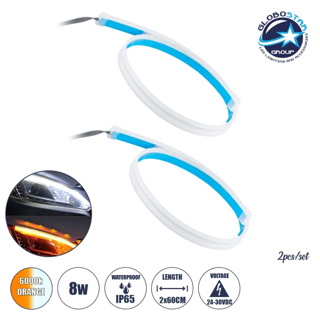 DRL 81730 Φώτα Ημέρας DRL & Φλας LED 12W/24W 1050lm/2100lm 200° DC 24-30V Αδιάβροχο IP65 Ψυχρό Λευκό 6000K & Πορτοκαλί - Μ60 x Π1.5 x Υ0.5cm - Πακέτο 2 Τεμαχίων - 1 Χρόνο Εγγύηση DRL 81730 Φώτα Ημέρας DRL & Φλας LED 12W/24W 1050lm/2100lm 200° DC 24-30V Αδιάβροχο IP65 Ψυχρό Λευκό 6000K & Πορτοκαλί - Μ60 x Π1.5 x Υ0.5cm - Πακέτο 2 Τεμαχίων - 1 Χρόνο Εγγύηση