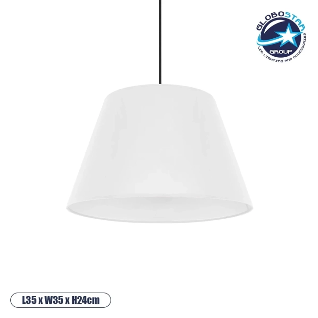  TRIANGLE 204-0089 Μοντέρνο Κρεμαστό Φωτιστικό Οροφής με Ντουί 1 x E27 AC 220-240V IP20 - Λευκό - Μ35 x Π35 x Υ24cm