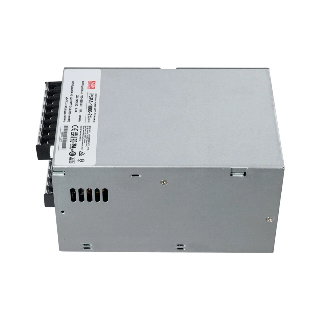  MEANWELL-PSPA1000-24 90792 Τροφοδοτικό/Μετασχηματιστής Class I PELV 1000W 42A AC 220-240V σε DC 24V IP20 - Ρυθμιζόμενo από DC 22V έως DC 28V - Ασημί - Μ17 x Π12 x Υ9.3cm - 3 Χρόνια Εγγύηση - 4