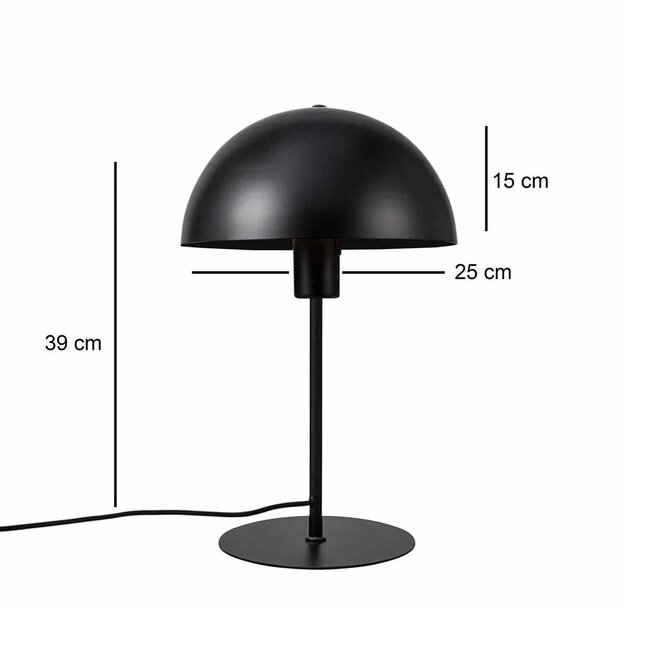 GASCEIO 204-0141 Μοντέρνο Eπιτραπέζιο Φωτιστικό Μονόφωτο 1 x E27 IP20 Μαύρο Μέταλλο - Μ25 x Π25 x Υ39cm