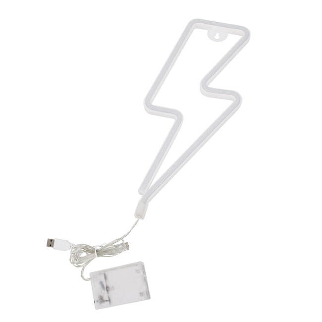 78590 Φωτιστικό Ταμπέλα Φωτεινή Επιγραφή NEON LED Σήμανσης LIGHT STRIKE 5W με Καλώδιο Τροφοδοσίας USB - Μπαταρίας 3xAAA (Δεν Περιλαμβάνονται) - Θερμό Λευκό 2700K - 4