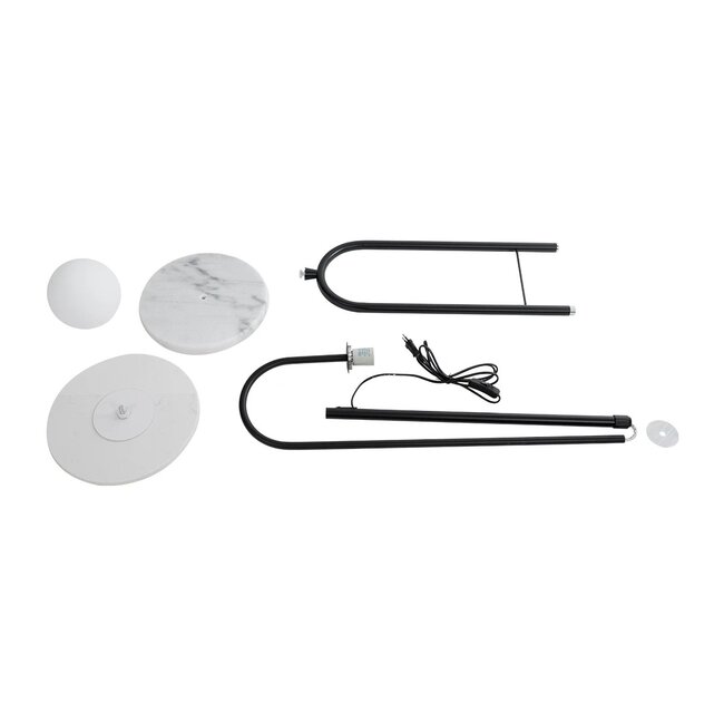 kelvo® CORDELIA KLV-102-0005 Επιδαπέδιο Φωτιστικό για Λάμπα με Ντουί 1 x E27 AC 220-240V IP20 - Μαύρο Ματ & Λευκό - Μ30 x Π34 x Υ180cm - 10