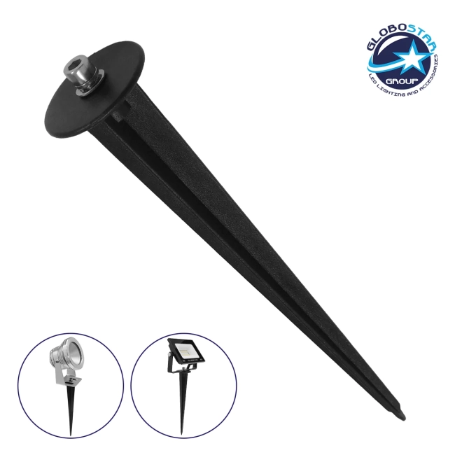  GARDENBASE 75593 Καρφωτή Βάση για Φωτιστικά & Προβολάκια Κήπου - Μαύρο - Μ2.4 x Π2.4 x Υ16cm