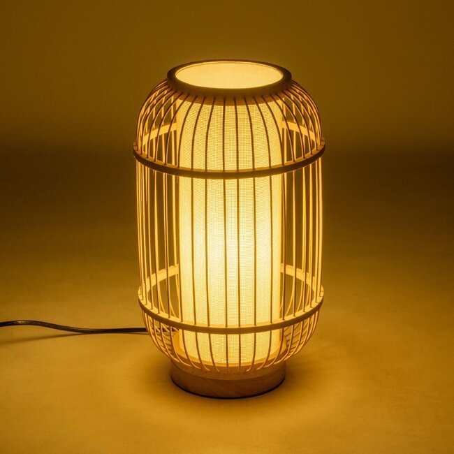 TULUM 02001 Boho Επιτραπέζιο Φωτιστικό Πορτατίφ με Ντουί 1 x E27 AC 220-240V IP20 - Μπεζ - Μ20 x Π20 x Υ32cm - 2