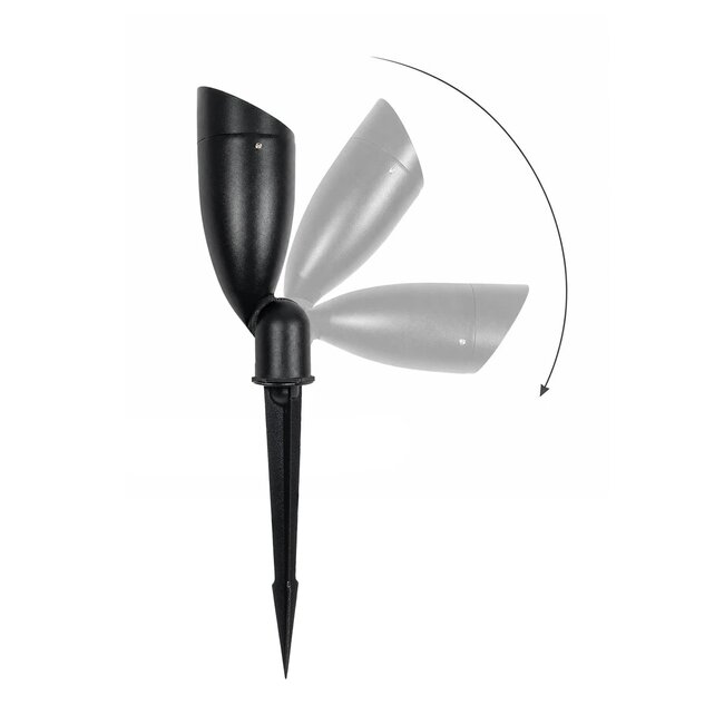 TRABI GLB-103-0028 Φωτιστικό Σποτ για Φυτά - Δέντρα με Βάση Κήπου / Καρφωτό LED 12W 1080lm 24° DC 24V Αδιάβροχο IP65 Θερμό Λευκό 2700K - Sanan SMD Chip - Μαύρο Ματ - Μ6.5 x Π6.5 x Υ18.5cm - 3 Χρόνια Εγγύηση - 4