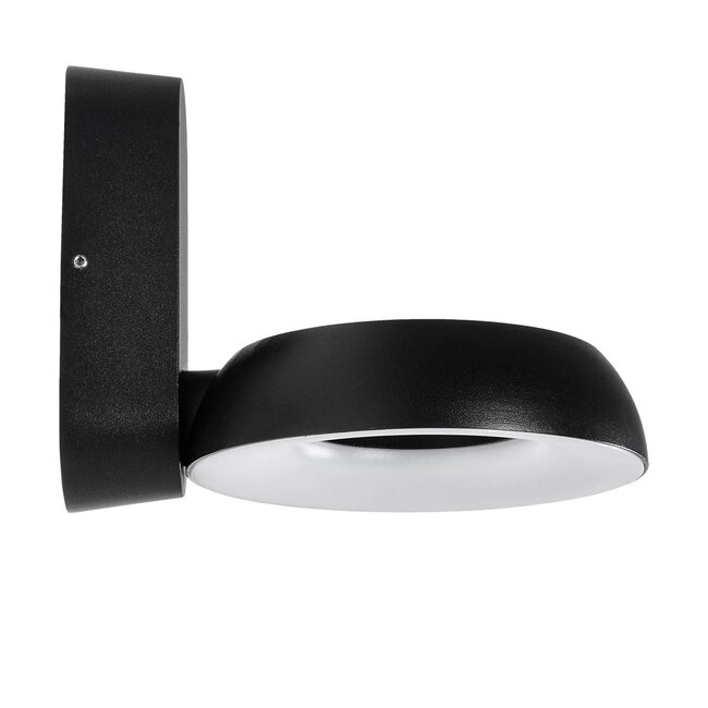LINEART GLB-103-0037 Φωτιστικό Τοίχου / Απλίκα LED 12W 1080lm 120° AC 220-240V Αδιάβροχο IP65 Θερμό Λευκό 2700K - Sanan SMD Chip - Μαύρο Ματ - Μ16 x Π20 x Υ15cm - 3 Χρόνια Εγγύηση - 9