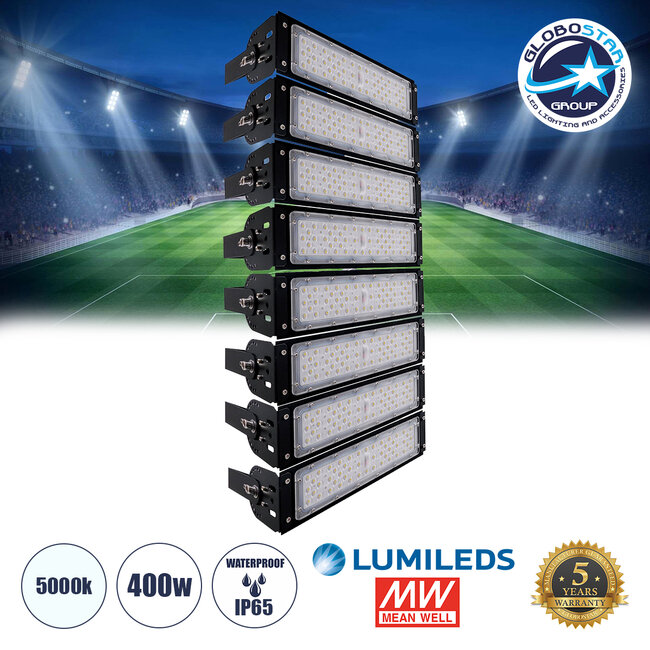 GOLIATH 90100-8 LED Προβολέας Γηπέδου - Φωτιστικό Tunnel 400W 64000LM 75°*135° AC 100-277V IP65 -  Ψυχρό Λευκό 5000K - MeanWell Driver & LumiLEDs Chip - 5 Years Warranty