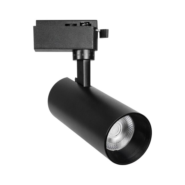 LUGANO 60810 Μονοφασικό Σποτ Ράγας LED 20W 2500lm 36° AC 220-240V IP20 Φυσικό Λευκό 4500K - Bridgelux COB Chip & TÜV SÜD Driver - Eurotrack 1PH - Μαύρο Ματ - Μ8.5 x Π6.5 x Υ20.5cm - 5 Χρόνια Εγγύηση - 9
