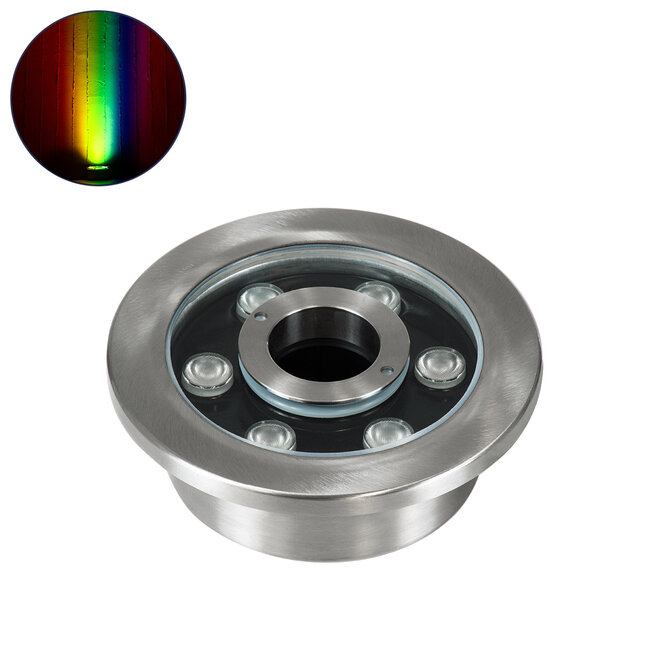 UNDERWATER-DENIS 90437 Υποβρύχιο Χωνευτό Φωτιστικό Σποτ Ειδικό για Σιντριβάνια - Πισίνες - Τζακούζι LED 9W 765lm 30° DC 24V Αδιάβροχο IP68 Φ16.7 x Υ7.5cm RGBW DMX512 - Ανοξείδωτο Ατσάλι SS304 - 3 Years Warranty