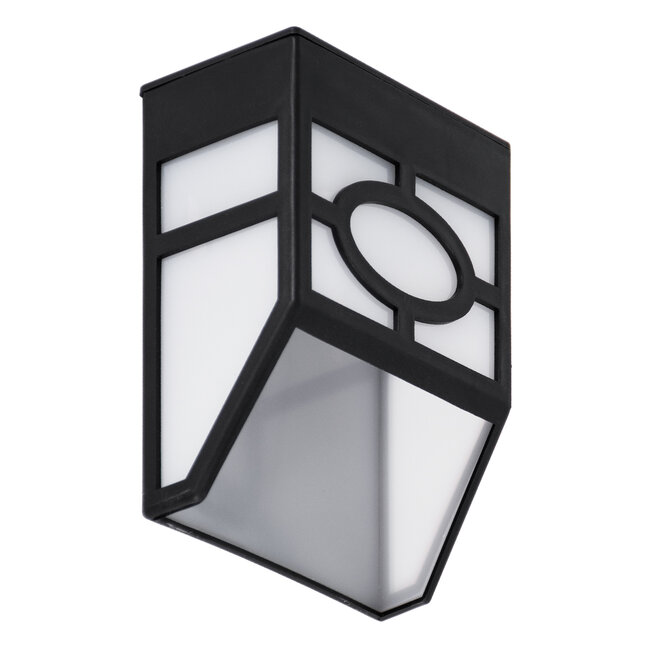 85708 ΣΕΤ 4 Τεμαχίων Αυτόνομα Ηλιακά Φωτιστικά Τοίχου Μαύρα-Λευκά LED SMD 1W 100lm με Ενσωματωμένη Μπαταρία 600mAh - Φωτοβολταϊκό Πάνελ με Αισθητήρα Ημέρας-Νύχτας Αδιάβροχα IP65 Ψυχρό Λευκό 6000K - 5