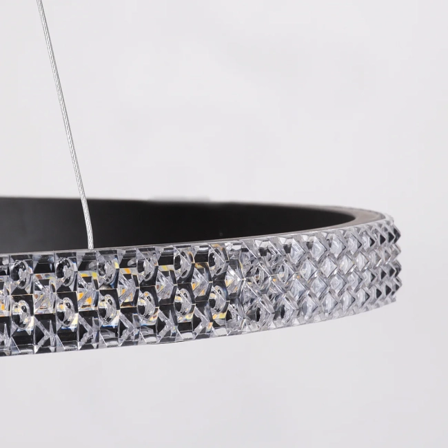  DIAMOND 61128 Μοντέρνο Κρεμαστό Φωτιστικό Οροφής LED 30W 3513lm 360° AC 220-240V IP20 Ρυθμιζόμενο Λευκό CCT με Χειριστήριο από 2700K έως 6000K Dimmable - Lumileds SMD Chip - Μαύρο Ματ - Μ40 x Π40 x Υ3cm - 3 Χρόνια Εγγύηση - 5