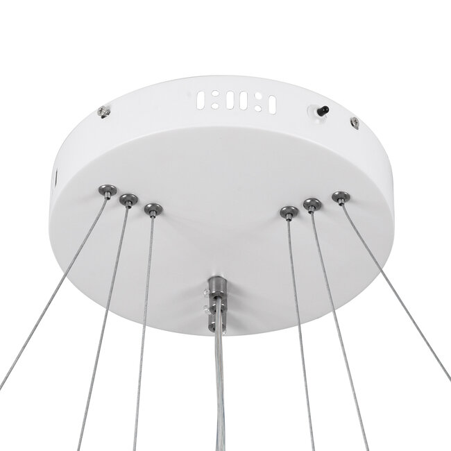 NEMESIS TRIO 61168-DECO Κρεμαστό Φωτιστικό Δαχτυλίδι-Κύκλος LED CCT 100W 12123lm 360° AC 220-240V - Εναλλαγή Φωτισμού μέσω Τηλεχειριστηρίου All In One Ψυχρό 6000k+Φυσικό 4500k+Θερμό 2700k Dimmable Φ25+40+60cm - Λευκό - 8