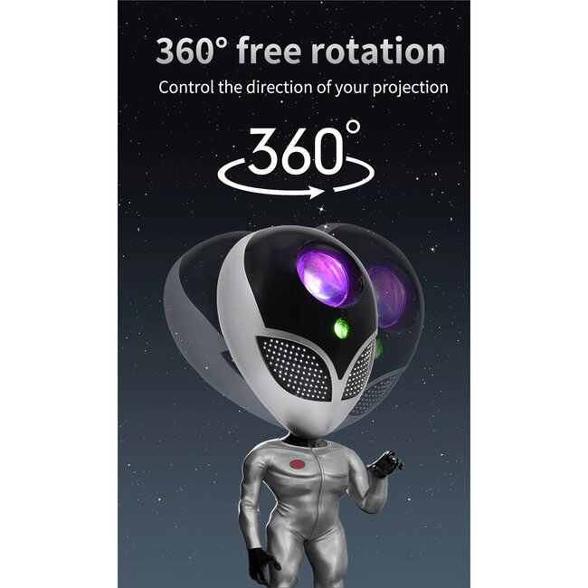 GALAXY GLB-106-0021 Επιτραπέζιο Φωτιστικό Πορτατίφ Προτζέκτορας Starry Sky με RF Ασύρματο Χειριστήριο LED 6W 360lm 180° AC 220-240V IP20 Πολύχρωμο RGB Dimmable - Sanan SMD Chip - Μαύρο - Μ13 x Π13 x Υ31cm - 2 Χρόνια Εγγύηση