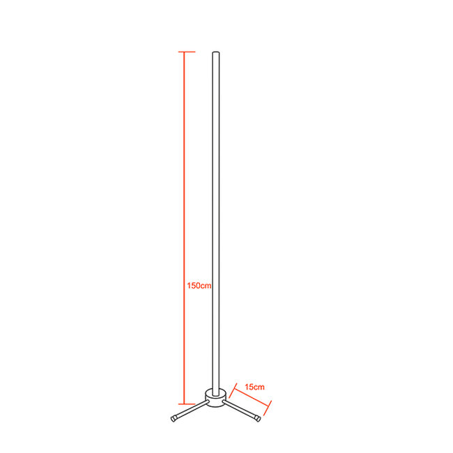 Μοντέρνο Minimal Επιδαπέδιο Μαύρο Φωτιστικό 150cm LED 24 Watt με Ασύρματο Χειριστήριο RF & Dimmer Ψυχρό Λευκό 6000k  ALIEN Design GLOBO-150-1