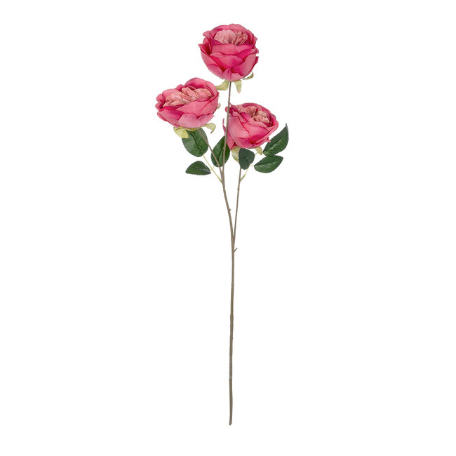 Artificial Garden HOT PINK ROSE BRANCH 21139 Τεχνητό Διακοσμητικό Κλαδί έντονο ΡοζΤριαντάφυλλο Y80cm - 2