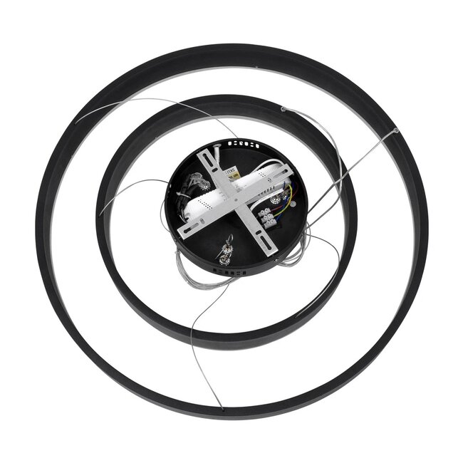 kelvo® VENOM KLV-101-0196-V2 Κρεμαστό Φωτιστικό Οροφής LED 75W 7500lm 120° AC 220-240V IP20 Ρυθμιζόμενο Λευκό CCT με Χειριστήριο από 2700K έως 6000K Dimmable - Lumileds SMD Chip - Μαύρο Ματ - Μ60 x Π60 x Υ40cm - 3 Χρόνια Εγγύηση - 10