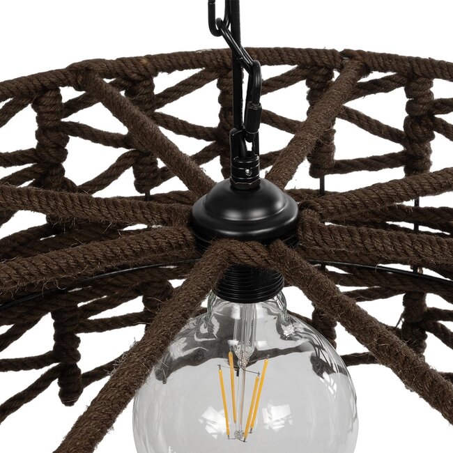 VERA 999-0069 Boho Κρεμαστό Φωτιστικό Οροφής με Ντουί 1 x E27 AC 220-240V IP20 - Καφέ - Μ50 x Π50 x Υ25cm - 7
