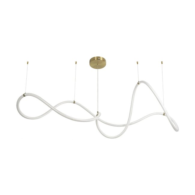 kelvo® GLOW KLV-101-0157 Κρεμαστό Φωτιστικό Οροφής LED 65W 6500lm 360° AC 220-240V IP20 Ρυθμιζόμενο Λευκό CCT με Χειριστήριο από 2700K έως 6000K Dimmable - Lumileds SMD Chip - Χρυσό Πλατίνα - Μ150 x Π70 x Υ90cm - 3 Χρόνια Εγγύηση - 5
