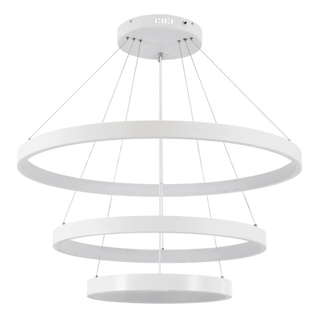 kelvo® NEMESIS KLV-101-0221 Κρεμαστό Φωτιστικό Οροφής LED 120W 12000lm 180° AC 220-240V IP20 Ρυθμιζόμενο Λευκό CCT με Χειριστήριο από 2700K έως 6000K Dimmable - Lumileds SMD Chip - Λευκό Ματ - Μ80 x Π80 x Υ80cm - 3 Χρόνια Εγγύηση