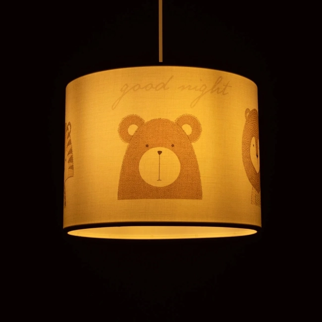  BEAR 204-0018 Παιδικό Κρεμαστό Φωτιστικό Οροφής με Ντουί 1 x E27 AC 220-240V IP20 - Πολύχρωμο - Μ28 x Π28 x Υ24cm - 3