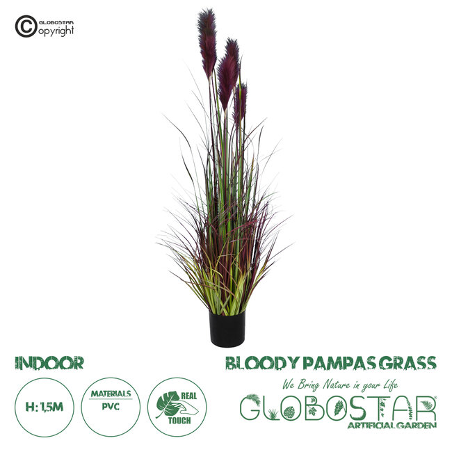 Artificial Garden BLOODY PAMPAS GRASS 20110 Τεχνητό Διακοσμητικό Φυτό Αιματόφυλλο Γρασίδι της Πάμπας Υ150cm