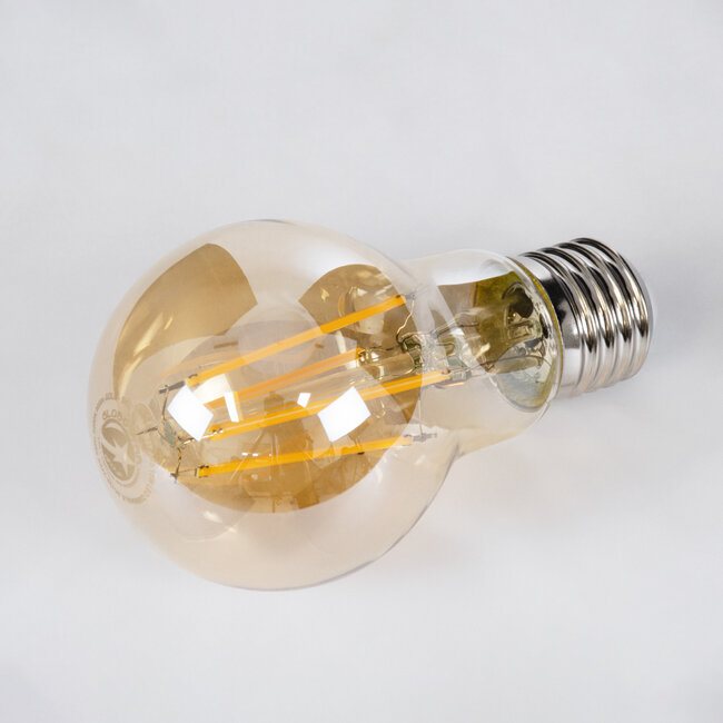 99038 Λάμπα LED Long Filament E27 A60 Γλόμπος 10W 900lm 360° AC 220-240V IP20 Φ6 x Υ10.5cm Ultra Θερμό Λευκό 2200K με Μελί Γυαλί - Dimmable - 3 Χρόνια Εγγύηση