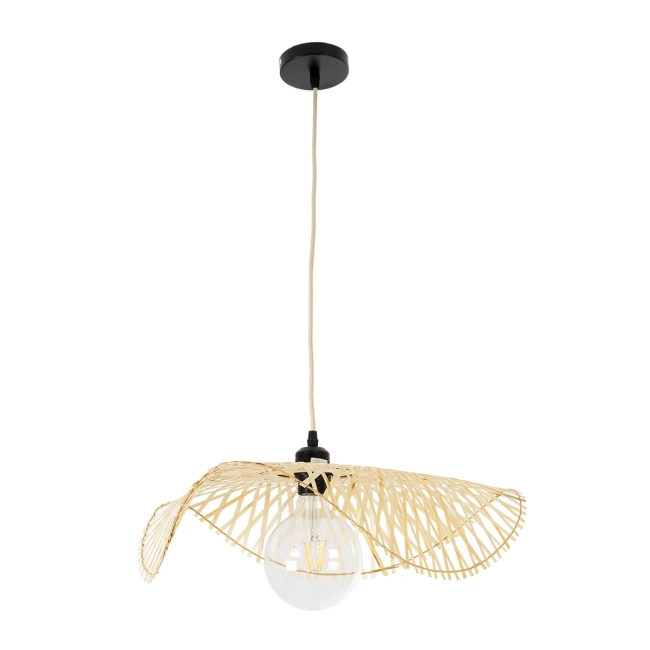  MELEMELE 01840 Boho Κρεμαστό Φωτιστικό Οροφής με Ντουί 1 x E27 AC 220-240V IP20 - Μπεζ - Μ50 x Π50 x Υ7cm - 4