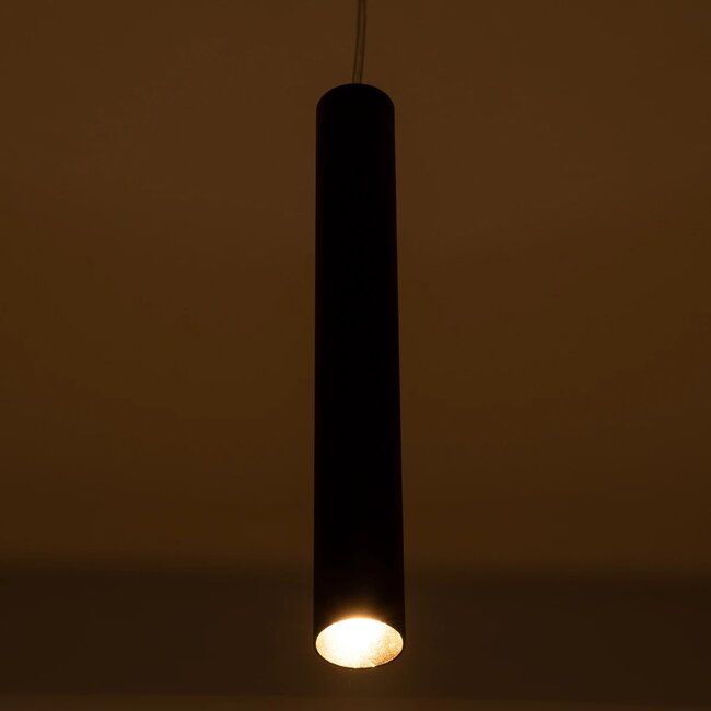 kelvo® CANAL KLV-101-0070 Κρεμαστό Φωτιστικό Οροφής LED 7W 700lm 36° AC 220-240V IP20 Θερμό Λευκό 2700K - Bridgelux COB Chip & TÜV SÜD Driver - Μαύρο Ματ - Μ4 x Π4 x Υ30cm - 5 Χρόνια Εγγύηση - 10