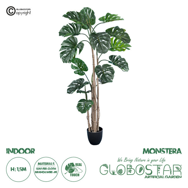 Artificial Garden MONSTERA 20006 Τεχνητό Διακοσμητικό Φυτό Μονστέρα Υ150cm