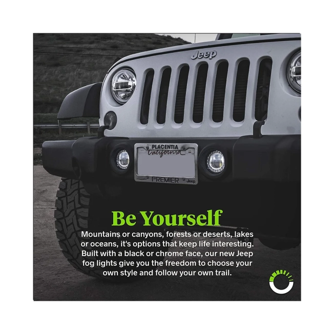 85418 Σετ 2 x Προβολείς Ομίχλης JEEP WRANGLER - MERCEDES BENZ G CLASS - LAND ROVER DEFENDER - HAMMER H1-H2 - 4 Ιντσών με Ring Light DRL LED CREE CXB COB 100W 7500lm DC 12V Αδιάβροχοι IP66 Ψυχρό Λευκό 6000K - 9
