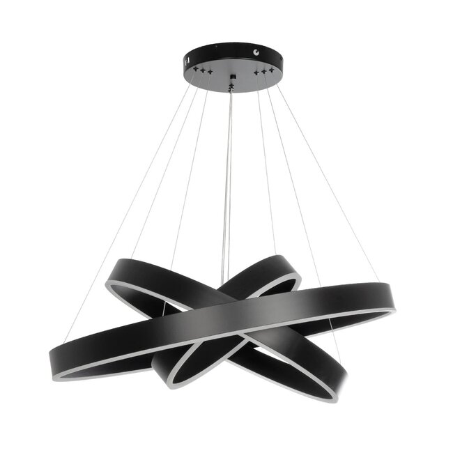 kelvo® VENOM KLV-101-0199 Κρεμαστό Φωτιστικό Οροφής LED 120W 12000lm 120° AC 220-240V IP20 Ρυθμιζόμενο Λευκό CCT με Χειριστήριο από 2700K έως 6000K Dimmable - Lumileds SMD Chip - Μαύρο Ματ - Μ80 x Π80 x Υ80cm - 3 Χρόνια Εγγύηση - 6