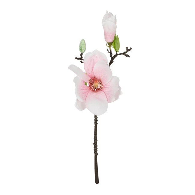 Artificial Garden WHITE PINK MAGNOLIA BRANCH 21417 Τεχνητό Διακοσμητικό Κλαδί Λευκή Ροζ Μαγνόλια Y36cm