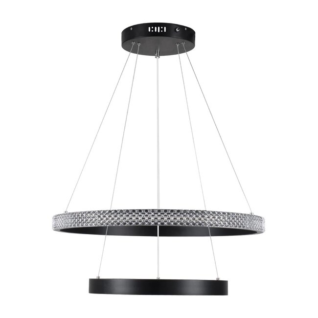 kelvo® DIAMOND KLV-101-0235 Κρεμαστό Φωτιστικό Οροφής LED 75W 7500lm 360° AC 220-240V IP20 Ρυθμιζόμενο Λευκό CCT με Χειριστήριο από 2700K έως 6000K Dimmable - Lumileds SMD Chip - Μαύρο Ματ - Μ60 x Π60 x Υ40cm - 3 Χρόνια Εγγύηση - 4