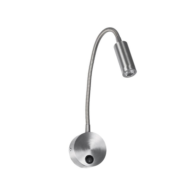 GOOSE 61691 Φωτιστικό Τοίχου - Απλίκα LED 3W 300lm 36° AC 220-240V IP20 - Reading Light - Θερμό Λευκό 2700K Ασημί Αλουμίνιο - Μ6.5 x Π22.5 x Υ23cm - 2 Xρόνια Εγγύηση