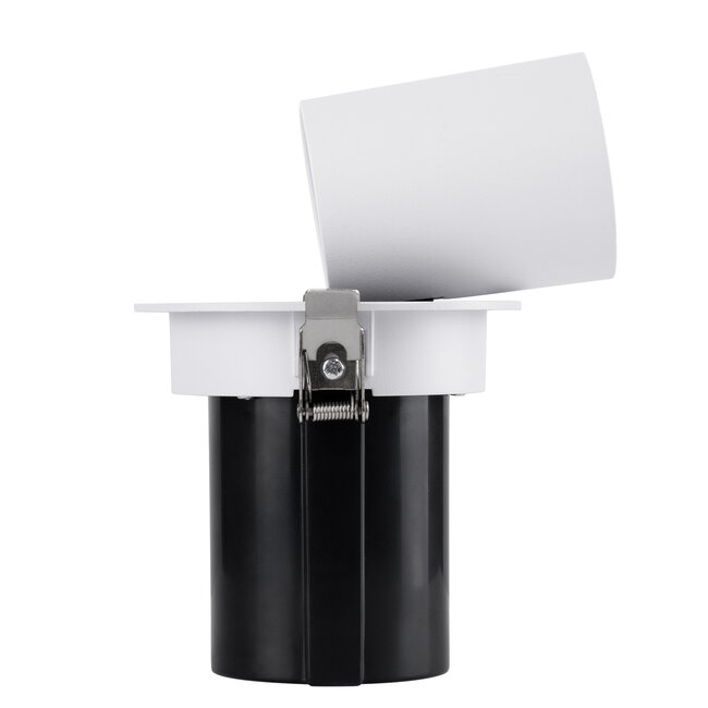 VIRGO-M 60306 Χωνευτό LED Spot Downlight TrimLess Φ11cm 12W 1560lm 36° AC 220-240V IP20 Φ11cm x Υ11.5cm - Στρόγγυλο - Λευκό με Μαύρο Κάτοπτρο - Φυσικό Λευκό 4500K - Bridgelux COB - 5 Years Warranty - 8