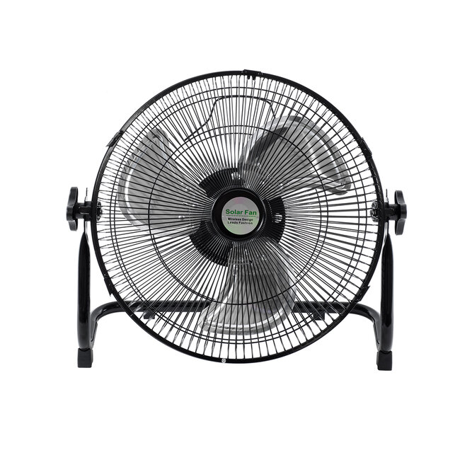 SOLARO-FAN 85352 Solar Fan Αυτόνομος Ηλιακός Επιδαπέδιος Ανεμιστήρας 25W 2 Λειτουργιών Ρεύματος με AC 220-240V ή με Φωτοβολταϊκό Panel 9V 12W & Επαναφορτιζόμενη Μπαταρία Li-ion 7.4V 4400mAh - 12 Ταχύτητες - Ενσωματωμένο USB 2.0 Charger Συσκευών - IP20 - Μ42 x Π20 x Υ35cm - Μαύρο & Ασημί - - 4