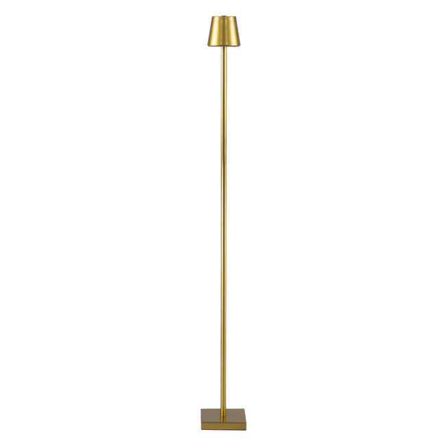 NEGA 60479 Μοντέρνο Επιδαπέδιο Φωτιστικό LED 2.2W 154lm 360° DC 5V Επαναφορτιζόμενο με Μπαταρία Li-ion 4000mAh - Διακόπτη Αφής - Θερμό Λευκό 2700K - Dimmable - D10 x H135cm - Χρυσό - 2 Years Warranty - 6