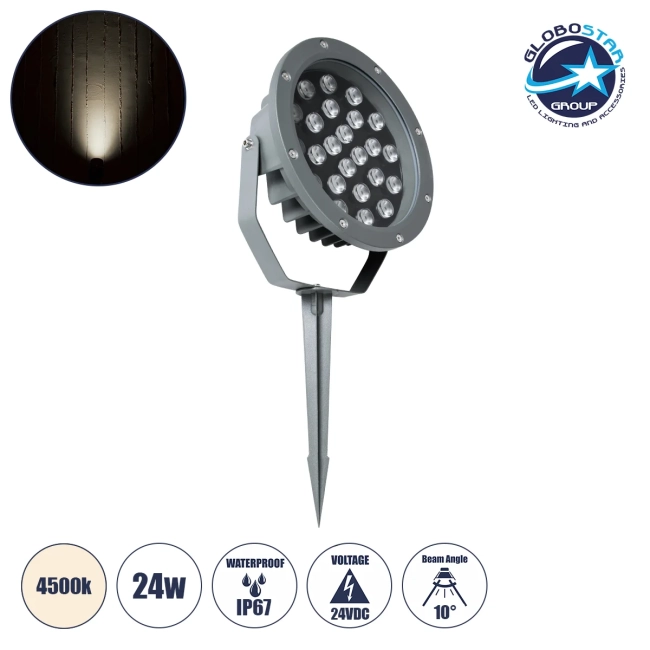 TREELIGHT-RIVA 90365 Σποτ Φωτισμού Ειδικό για Φυτά - Δέντρα με Βάση Κήπου / Καρφωτό LED 24W 2280lm 10° DC 24V Αδιάβροχο IP67 Φ20.5 x Υ6.5cm Φυσικό Λευκό 4500K - Γκρι Ανθρακί - 3 Years Warranty TREELIGHT-RIVA 90365 Σποτ Φωτισμού Ειδικό για Φυτά - Δέντρα με Βάση Κήπου / Καρφωτό LED 24W 2280lm 10° DC 24V Αδιάβροχο IP67 Φ20.5 x Υ6.5cm Φυσικό Λευκό 4500K - Γκρι Ανθρακί - 3 Years Warranty