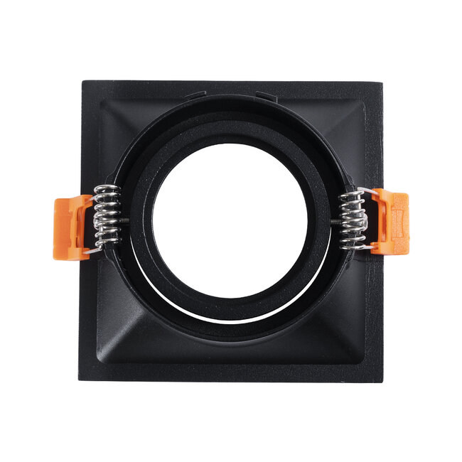 ALPHA 77833 Χωνευτό Κινούμενο Τετράγωνο Σποτ Οροφής για Λάμπα MR16/GU10 - IP20 - Χυτό Αλουμίνιο - Μ9 x Π9 x Υ4.5cm - Μαύρο - 5 Χρόνια Εγγύηση - 5