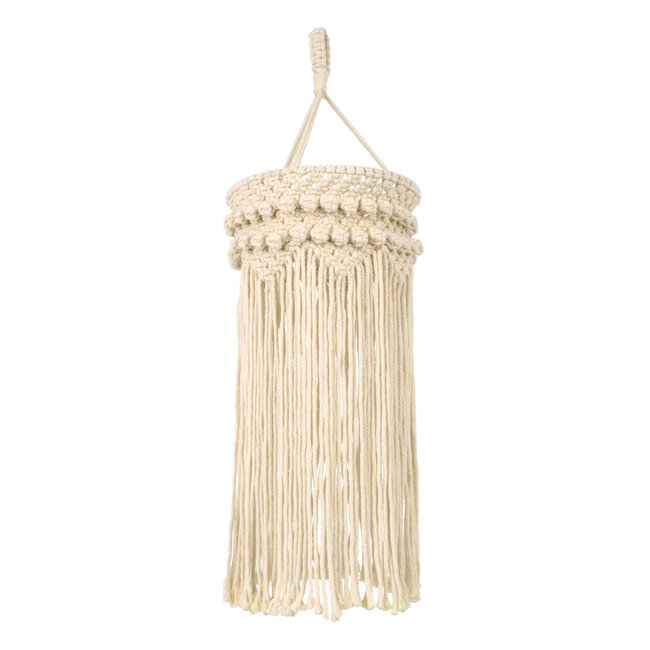 36205 UGANDA Boho Καπέλο Φωτιστικού- Μακραμέ Πλεκτό Χειροποίητο Μπεζ Σχοινί Μ25 x Π25  x Υ70cm