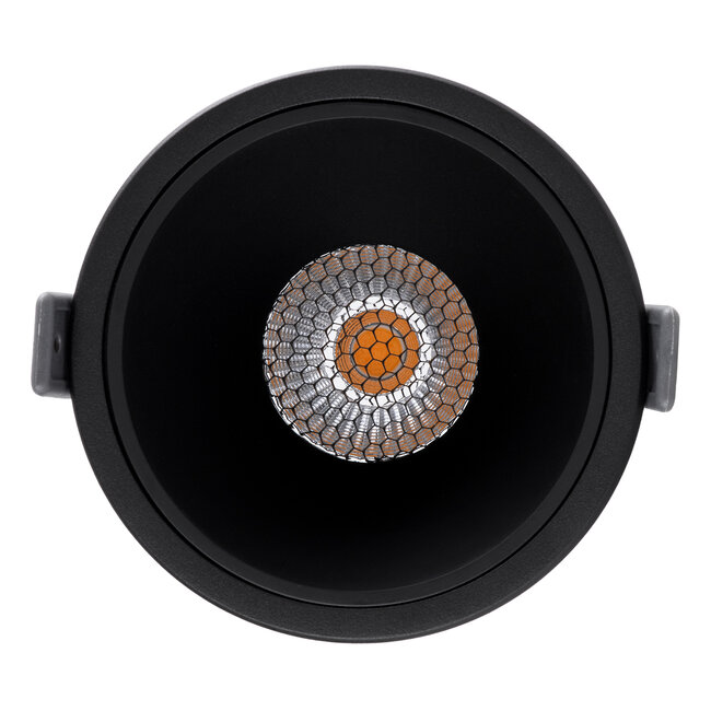 PLUTO-B 60263 Χωνευτό LED Spot Downlight TrimLess Φ10.4cm 15W 1875lm 38° AC 220-240V IP20 Φ10.4 x Υ6.5cm - Στρόγγυλο - Μαύρο & Anti-Glare HoneyComb - Θερμό Λευκό 2700K - Bridgelux COB - 5 Years Warranty - 6