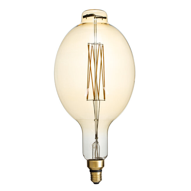 99166 Λάμπα LED Long Filament E27 BT180 MANGOS Γλόμπος 8W 720lm 360° AC 220-240V IP20 Φ18 x Υ39cm Ultra Θερμό Λευκό 2200K με Μελί Γυαλί - Dimmable - 3 Χρόνια Εγγύηση