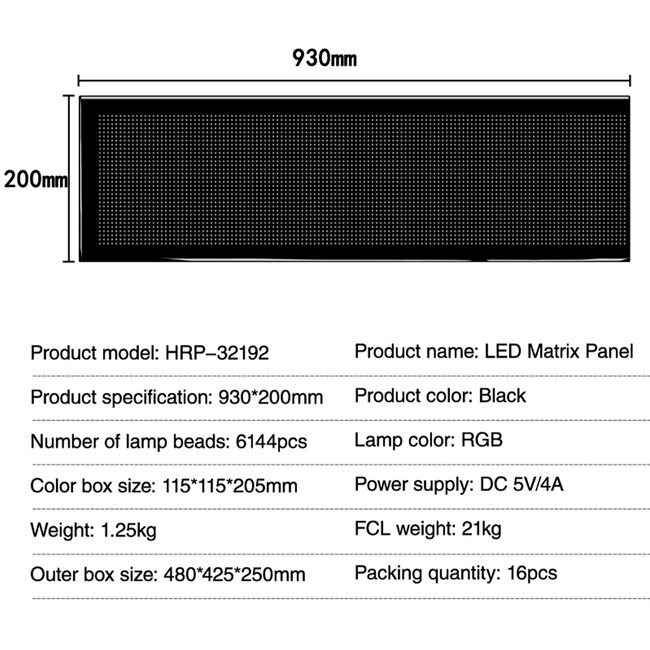MATRIX GLB-106-0011 Εύκαμπτη Κυλιόμενη Ψηφιακή Επιγραφή 93x20cm P4.5 192x32 Pixel LED 20W AC 220-240V Αδιάβροχο IP65 Πολύχρωμο RGB - Bluetooth Control μέσω iPIXEL APP - Μ93 x Π0.4 x Υ20cm - 2 Χρόνια Εγγύηση - 9