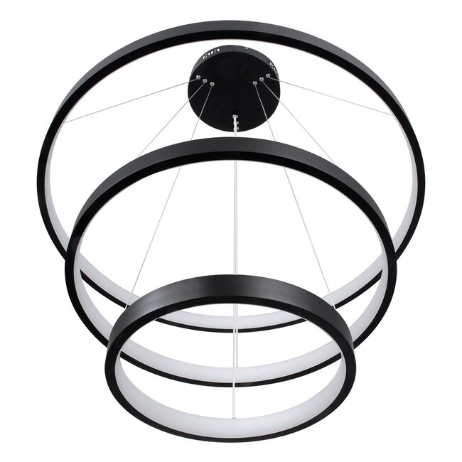 kelvo® NEMESIS KLV-101-0220-V2 Κρεμαστό Φωτιστικό Οροφής LED 120W 12000lm 180° AC 220-240V IP20 Ρυθμιζόμενο Λευκό CCT με Χειριστήριο από 2700K έως 6000K Dimmable - Lumileds SMD Chip - Μαύρο Ματ - Μ80 x Π80 x Υ80cm - 3 Χρόνια Εγγύηση - 7