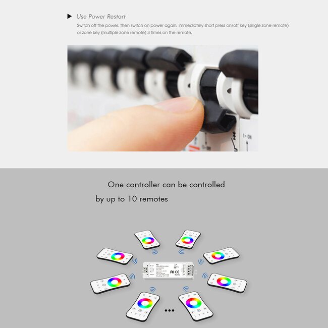 71546 V3 SKYDANCE DC RF 2.4Ghz Dimmer High Speed Controller 3 Καναλιών DC 12-24V 3 x 5A 96W - Max 12A 288W - IP20 Μ10 x Π3.5 x Υ2cm - 5 Years Warranty - 12