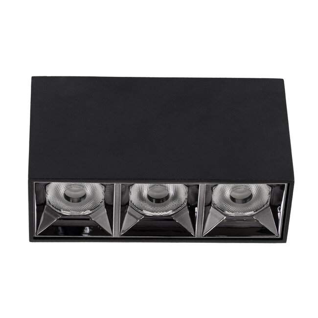 LUMINAR SUPERIOR 60324 Επιφανειακό LED Spot Downlight TrimLess 12W 1680lm 36° AC 220-240V IP20 Μ11.8 x Π4.2 x Υ6.6cm - Μαύρο με Κάτοπτρο Χρωμίου - Φυσικό Λευκό 4500K - Bridgelux High Lumen Chip Gen2 - TÜV Certified Driver - 5 Years Warranty - 4