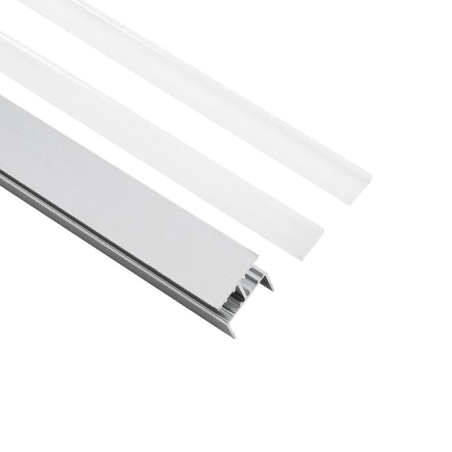 ALP-R-SHELF DODA 70814-1M Χωνευτό Προφίλ Αλουμινίου Ειδικό για Φωτισμό Ραφιού 18mm με Λευκό Γαλακτερό Πατητό Κάλυμμα για Ταινίες LED IP20 - Ασημί - Μ100 x Π1.5 x Υ2cm - 3