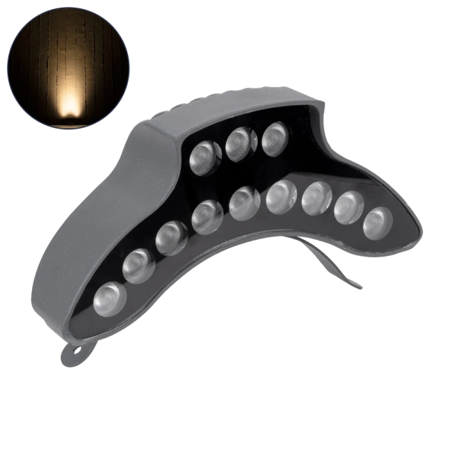  TREEPINA 90683 Κυρτή Μπάρα Φωτισμού Wall Washer για Φυτά - Δέντρα LED 12W 1320lm 30° DC 24V Αδιάβροχο IP65 Θερμό Λευκό 2700K Dimmable - Bridgelux SMD Chip - Γκρι Ανθρακί - Μ20.5 x Π5.5 x Υ12cm - 3 Χρόνια Εγγύηση - 2