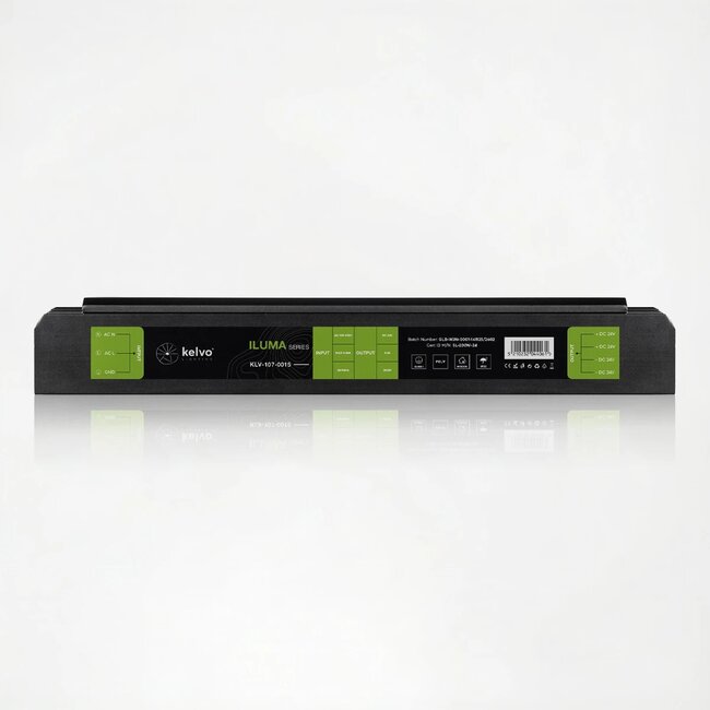 kelvo® ILUMA KLV-107-0015 Slim Τροφοδοτικό/Μετασχηματιστής Class I PELV 200W 8.3A AC 220-240V σε DC 24V IP20 - Γκρι Ανθρακί Ματ - Μ18.5 x Π5.9 x Υ2.8cm - 5 Χρόνια Εγγύηση - 5
