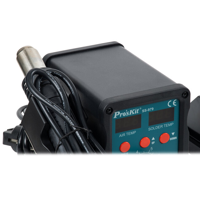 79979 ProsKit SS-979 Ψηφιακός Σταθμός Συγκόλλησης 2in1 με Dual Digital Ψηφιακή Οθόνη - Κολλητήρι - Πιστόλι Θερμού Αέρα Hot Air Soldering Welding Gun και PID Προγραμματιζόμενο Σύστημα Ελέγχου Θερμοκρασίας - 760W - 7
